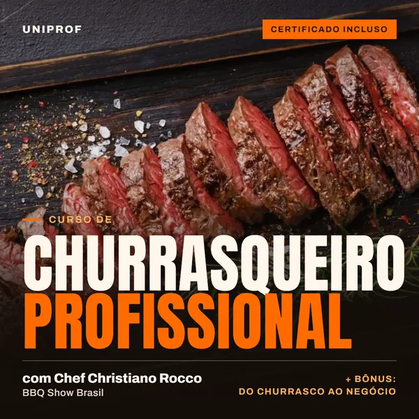 Capa do curso Churrasqueiro Profissional: Técnicas, Cortes e Negócio