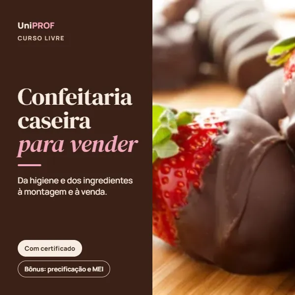 Capa do curso Doces Faça e Venda: Bolos, Tortas e Brownies para Vender