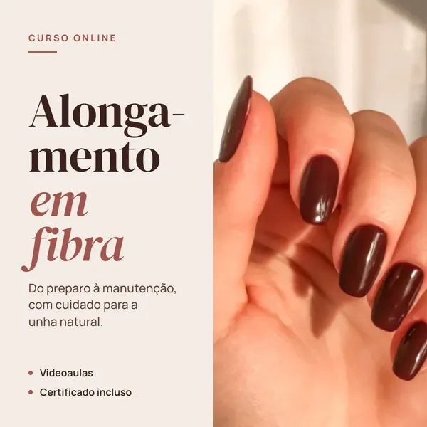 Capa do curso Unhas de Fibra: Aplicação, Acabamento e Manutenção