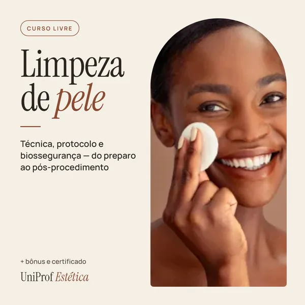 Capa do curso Limpeza de Pele: Técnicas, Protocolos e Biossegurança