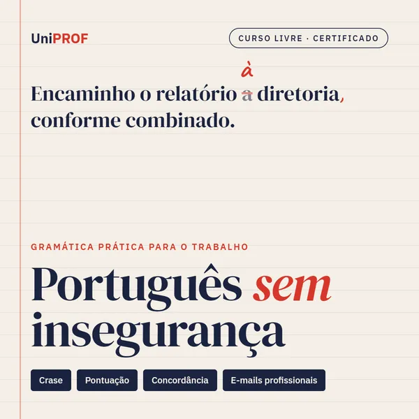 Capa do curso Português para o Trabalho: Escreva com Clareza e Correção